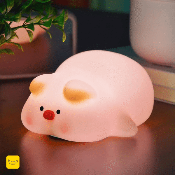 چراغ خواب فانتزی سیلیکونی طرح خوک شکم پر