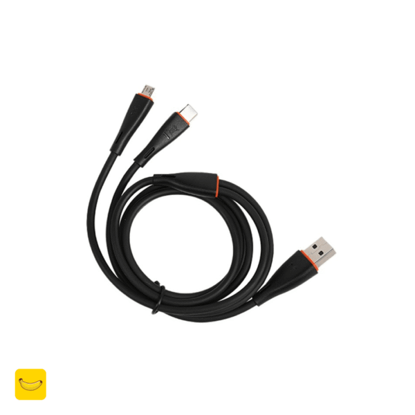 کابل شارژر دوکاره usb به تایپسی و میکرو برند itel مدل X21