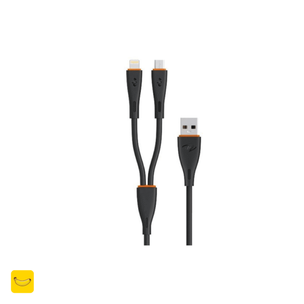 کابل شارژر دوکاره usb به لایتنینگ و میکرو برند itel مدل X31