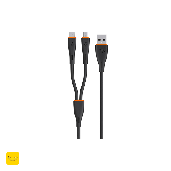 کابل شارژر دوکاره usb به میکرو و میکرو برند itel مدل X11 کابل شارژر دوکاره usb به میکرو و میکرو برند itel مدل X11
