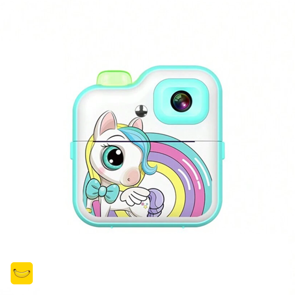 دوربین عکاسی فانتزی با قابلیت چاپ حرارتی عکس سیاه سفید طرح یونیکورن