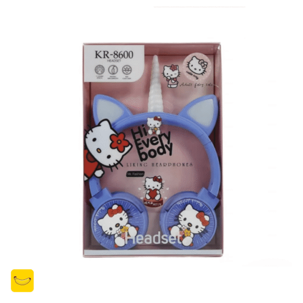 هدفون بلوتوثی فانتزی تک شاخ مدل KR-8600 طرح کیتی