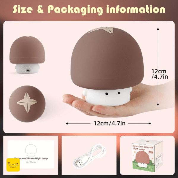 چراغ خواب فانتزی سیلیکونی طرح قارچ کیوت