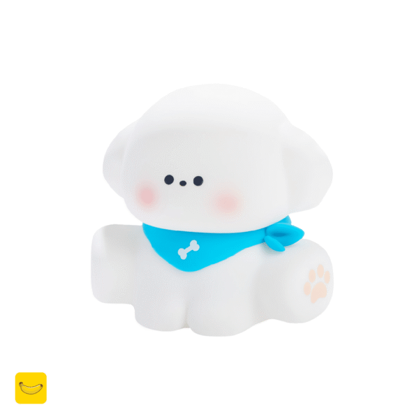 چراغ خواب فانتزی سیلیکونی طرح توله سگ با شالگردن آبی