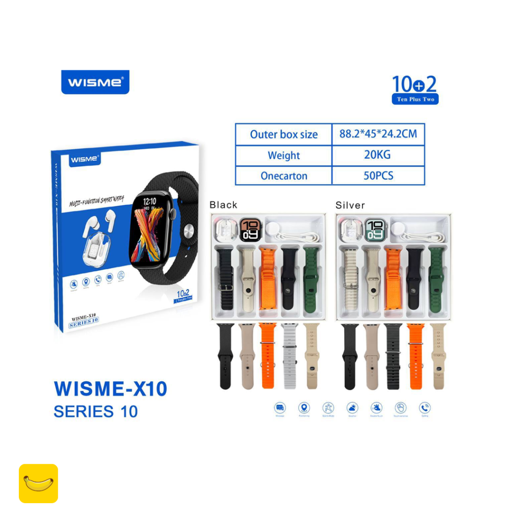 پک ساعت هوشمند و هندزفری بلوتوثی WISME مدل X10