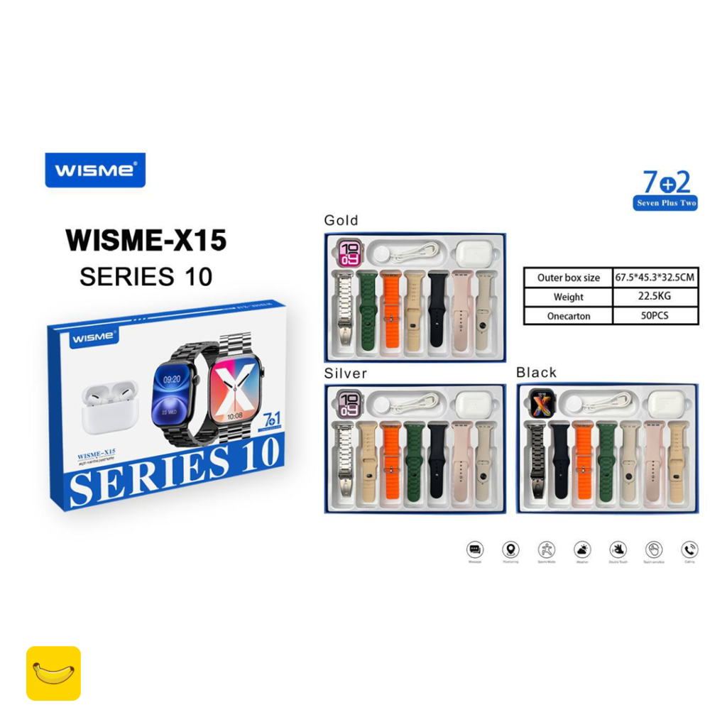 پک ساعت هوشمند و هندزفری بلوتوثی WISME مدل X15