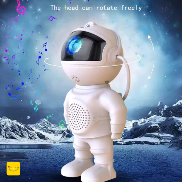 چراغ خواب کهکشانی طرح فضانورد ایستاده اسپیکر دار