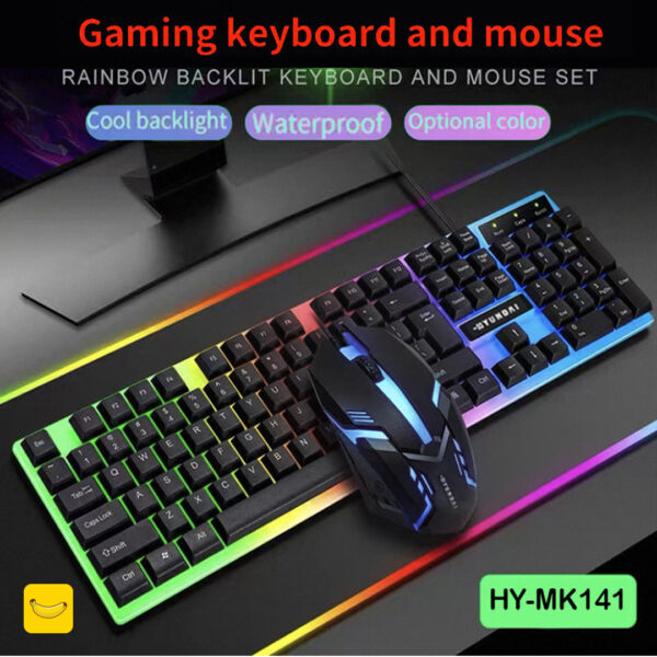 کیبورد و موس گیمینگ با سیم هیوندای مدل HY-MK141