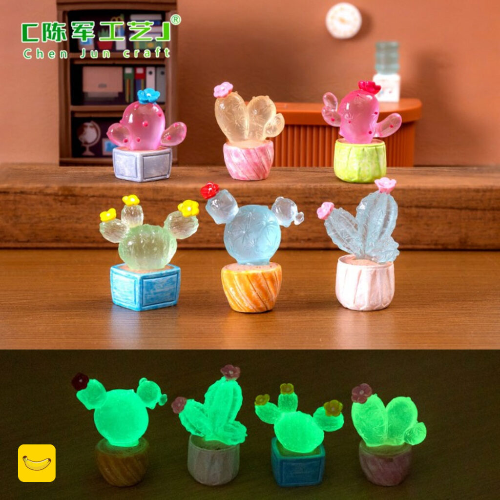 مجسمه شب تاب طرح کاکتوس دکوراتیو