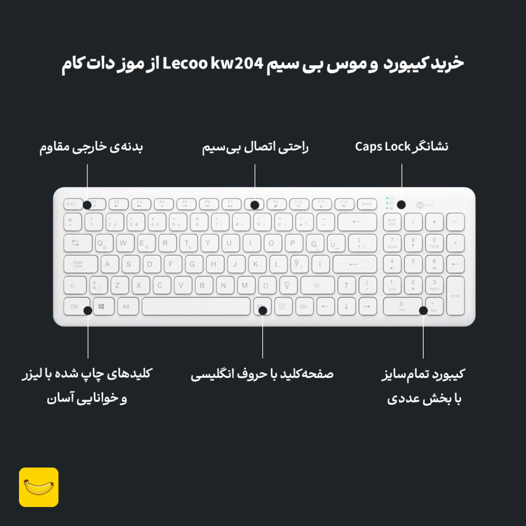 کیبورد و موس بی سیم Lenovo Lecoo مدل kw204