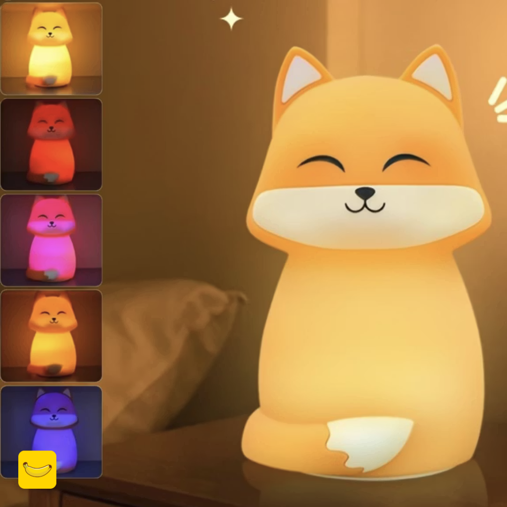 چراغ خواب فانتزی سیلیکونی طرح روباه کیوت